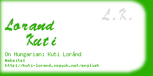 lorand kuti business card